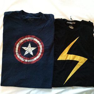 MARVEL LOT 2 Captain America Ms. Marvel T-Shirts